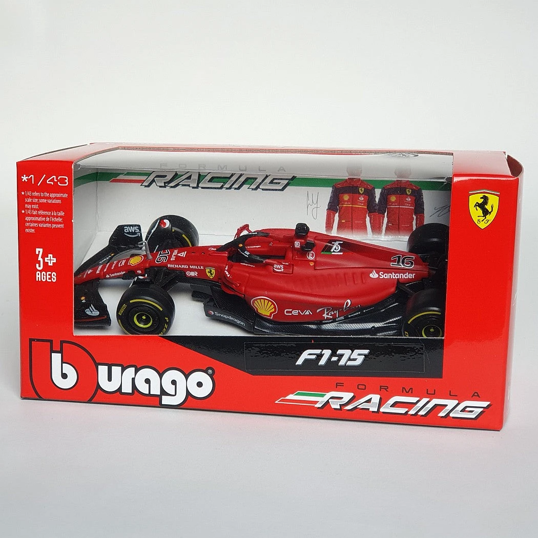 Bburago 1/43 F1 Ferrari F1-75 (2022) Leclerc (No.16) B18-36832L 2 Bburago 1/43 F1 Ferrari F1-75 (2022) Leclerc (No.16) B18-36832L - Image 2