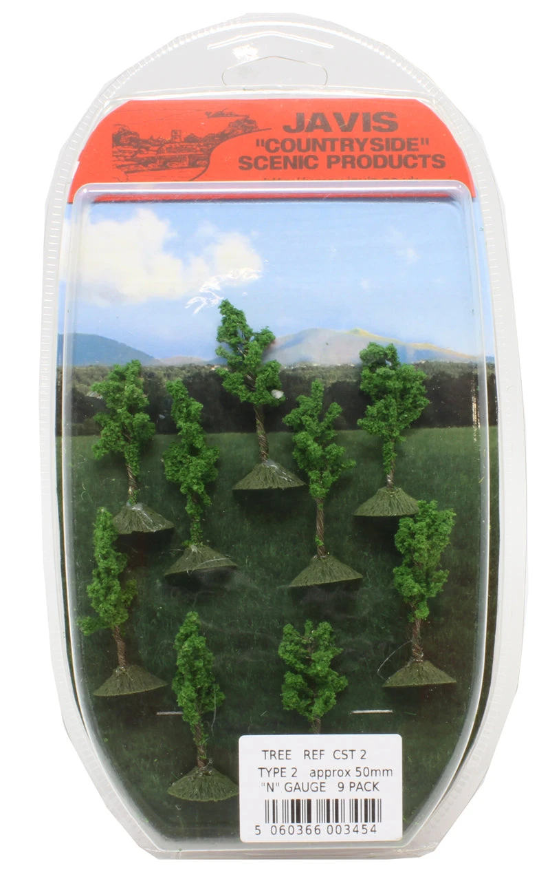 Javis Scenics CST2 Countryside Trees - 50mm - Pack Of Nine 1 Javis Scenics CST2 Countryside Trees - 50mm - Pack Of Nine