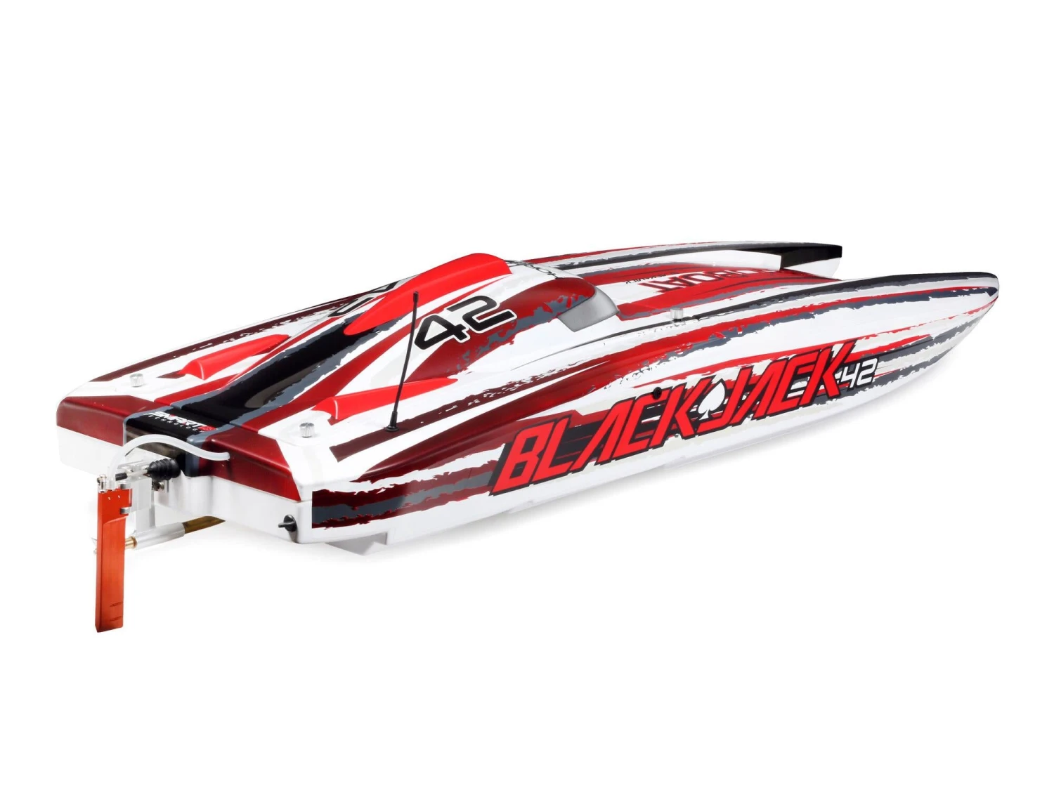 Proboat Blackjack 42 Inches 8S Brushless Catamaran RTR: White/Red 4 Proboat Blackjack 42 Inches 8S Brushless Catamaran RTR: White/Red - Image 4