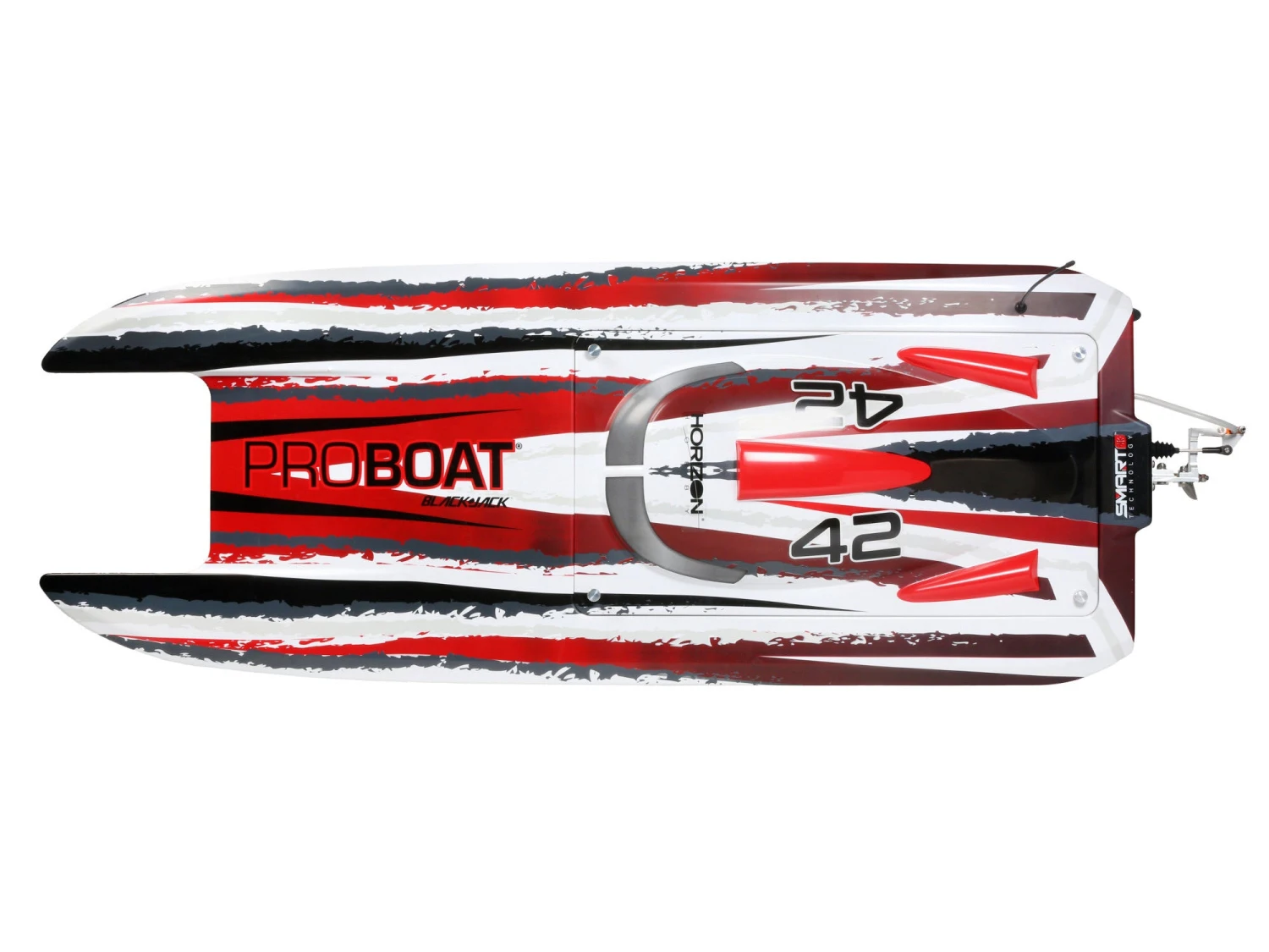Proboat Blackjack 42 Inches 8S Brushless Catamaran RTR: White/Red 14 Proboat Blackjack 42 Inches 8S Brushless Catamaran RTR: White/Red - Image 14