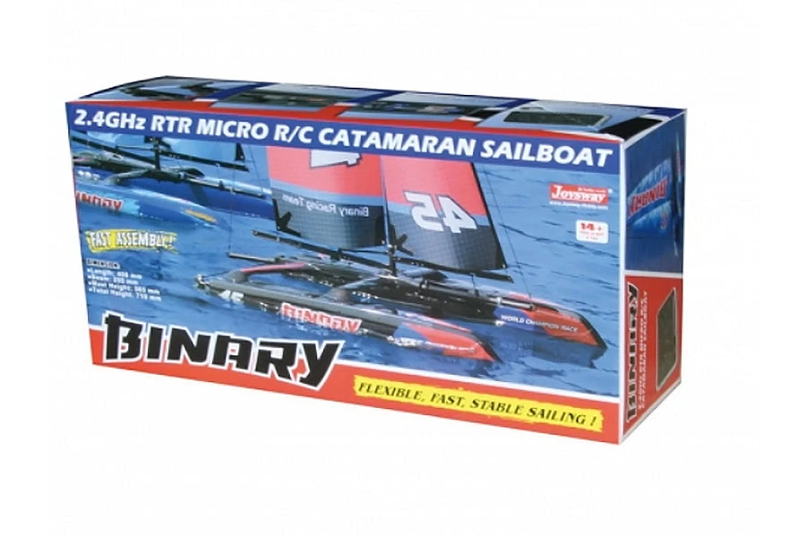 JOYSWAY BINARY V2 400MM MINI CATAMARAN SAILBOAT Ready To Sail - RED 2 JOYSWAY BINARY V2 400MM MINI CATAMARAN SAILBOAT Ready To Sail - RED - Image 2