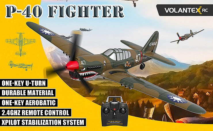 VOLANTEX P40 WARHAWK 4CH 400MM BRUSHED With GYRO EPP - Ready To Fly 1 VOLANTEX P40 WARHAWK 4CH 400MM BRUSHED With GYRO EPP - Ready To Fly