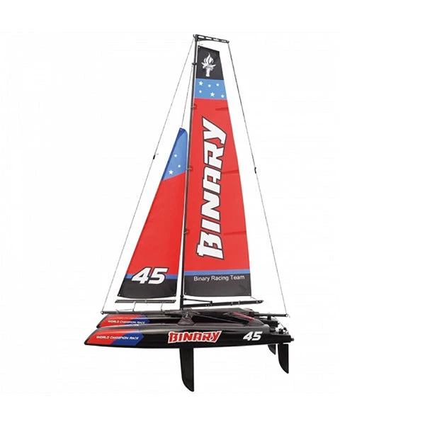 JOYSWAY BINARY V2 400MM MINI CATAMARAN SAILBOAT Ready To Sail - RED 1 JOYSWAY BINARY V2 400MM MINI CATAMARAN SAILBOAT Ready To Sail - RED