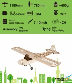 DW Models J3 Cub Balsa Kit 1.2M (Inc Motor- ESC- Prop) -Radio Controlled Model Shop screenshot 2020 12 07 at 12.37.52